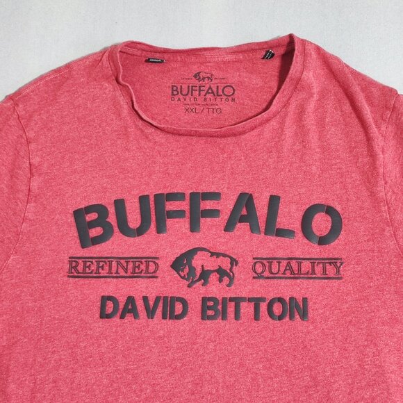 Buffalo David Bitton T-shirt men's size XXL Salmon Pink short sleeve cotton - Picture 2 of 7